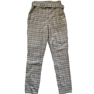 Evernew Melbourne Grey Plaid Belted Trousers size 2
